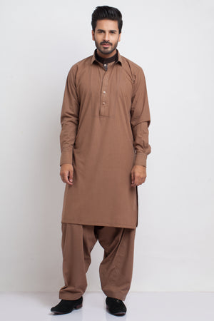 Basics by A.I - Brown 2deck shalwar kameez