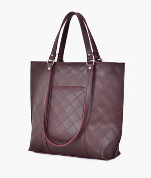 Burgundy quilted tote bag