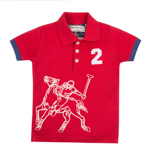 Red # 2 Printed Polo Shirt