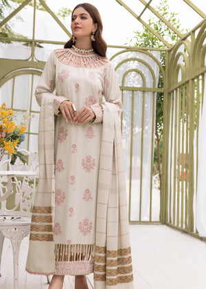 DL-16 : Unstitched Embroidered Dhanak 3PC