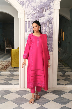 Bright Pink Embroidered Suit