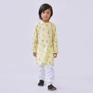 Boys Dino Print Kurta