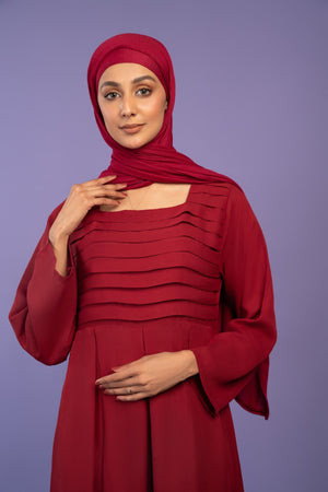 Maroon-Jersey Hijab