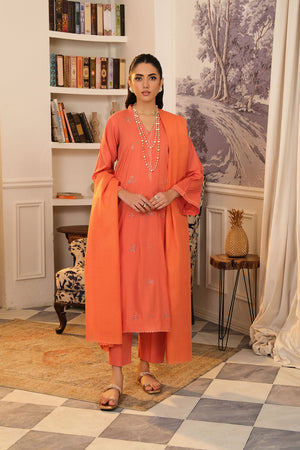 Orange Embroidered Suit