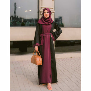 Slay Abaya (Black & Maroon)