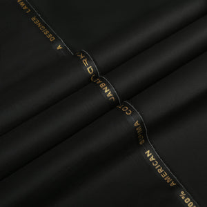 Janbaz Zara - American PIMA Lawn Cotton (4.5 Mtr) - Black