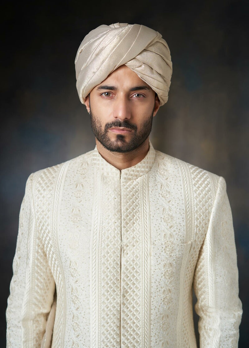 White Talisman - All embroidered Sherwani – LAAM