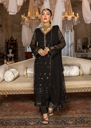 Black Orchid - Embroidered Chiffon Unstitched 3Pc Suit