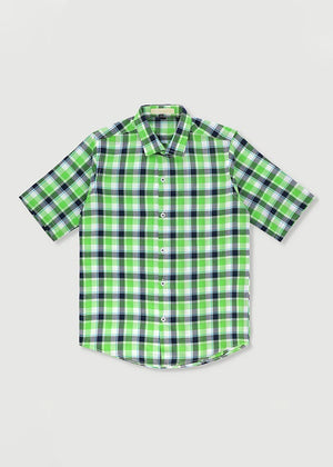 Boy Tomo Green Check Shirt (Half Sleevless)