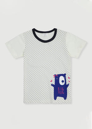 Girl Big Hug Panda Print T-Shirt
