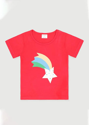 Girls Shining Rainbow Star T-Shirt