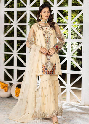 Embroidered Net Sharara Suit-2532