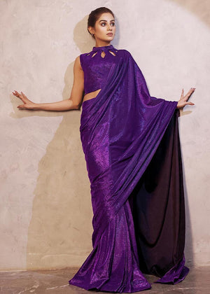 Solid Moonlight Saree with Cut Work Top - SR202237