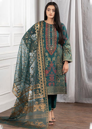 Embroidered Cotton Lawn Suit-2574
