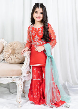 CARROT RED GHARARA SUIT