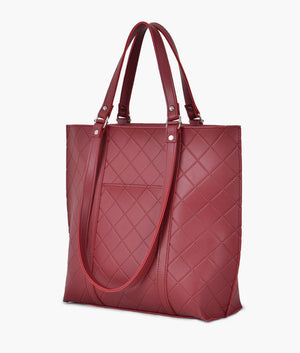 Maroon quilted tote bag