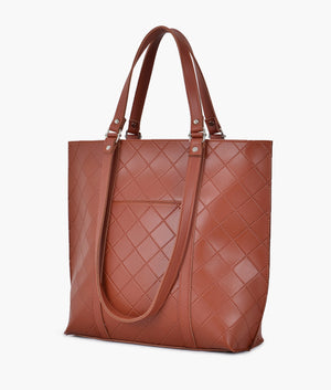 Rust quilted tote bag