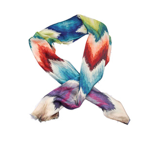 Nauroz - Multicoloured silk scarf