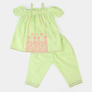 Infant Girls Cotton 2Pcs Suit Little Feast - Green